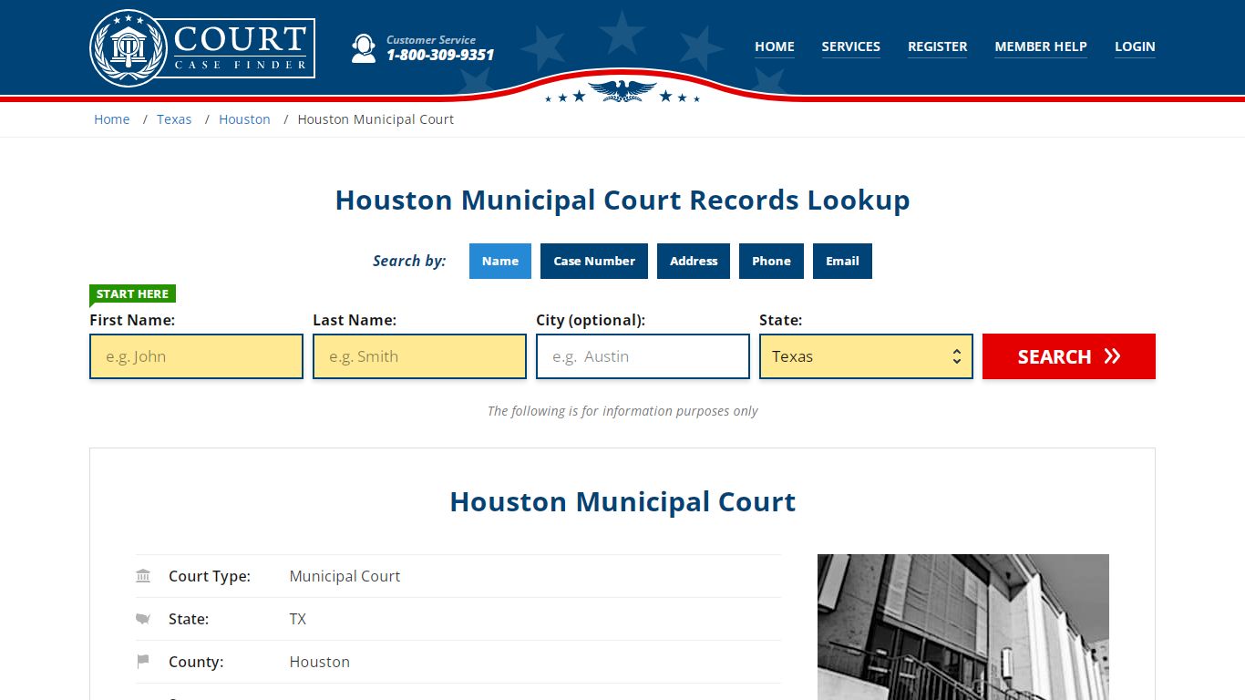 Houston Municipal Court Records Lookup - CourtCaseFinder.com